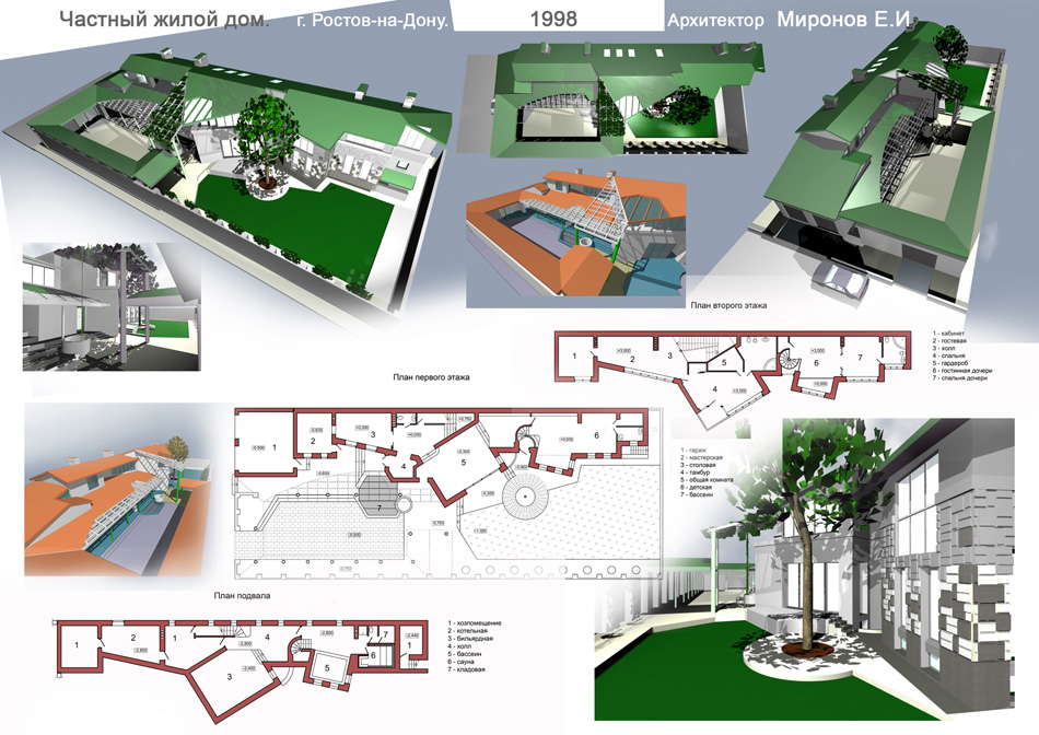 Проект частного жилого дома в Ростове-на-Дону, 1998