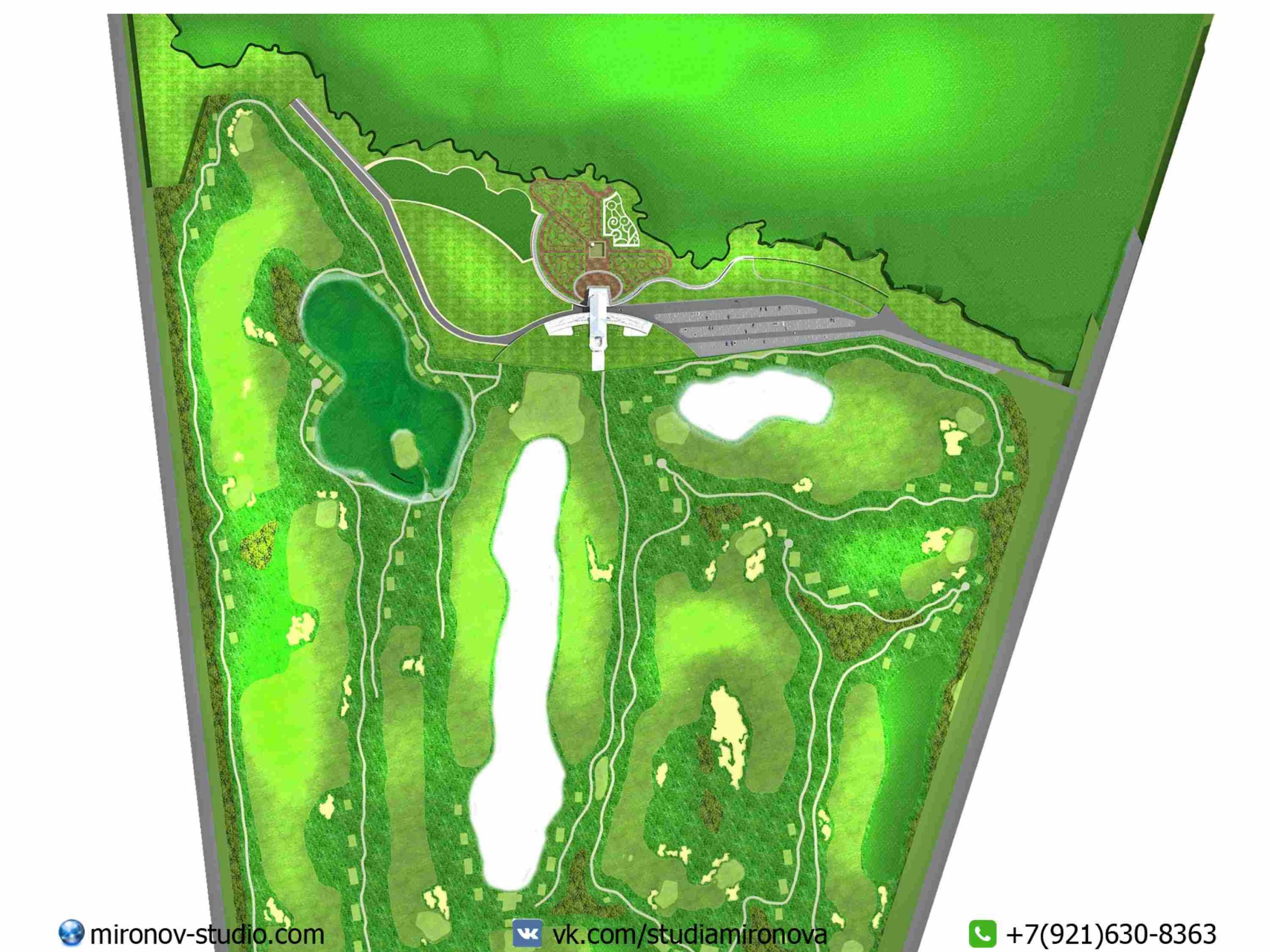 Проект гольф-клуба в Петергофе, план поля для гольфа
