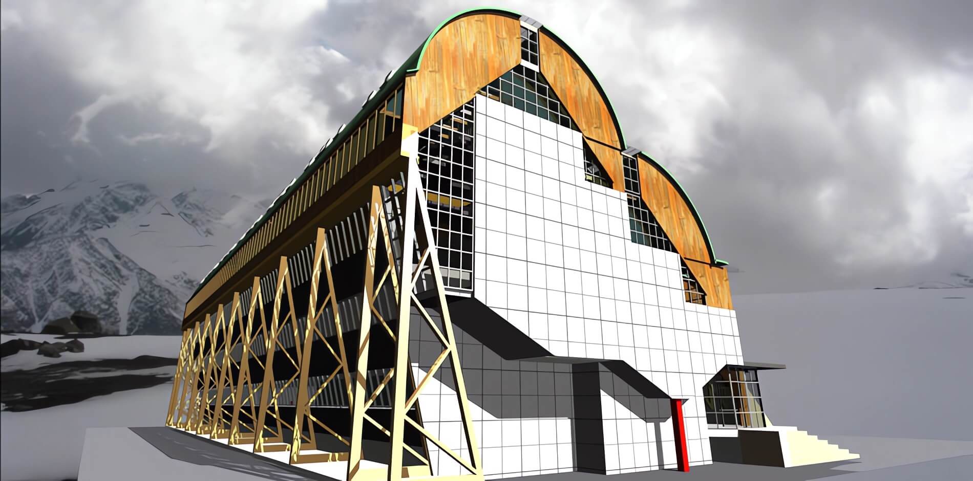 Проект хостела для альпинистов на 108 мест в Приэльбрусье