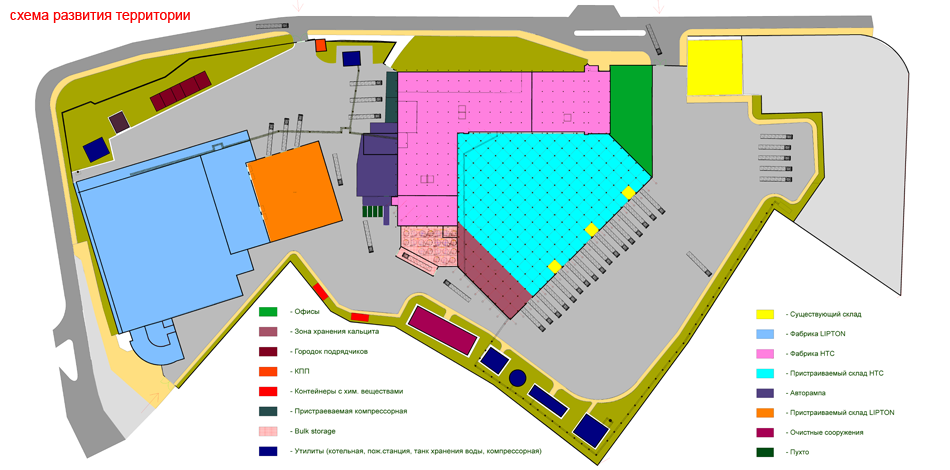 Схема развития территории фабрики Unilever Санкт-Петербург